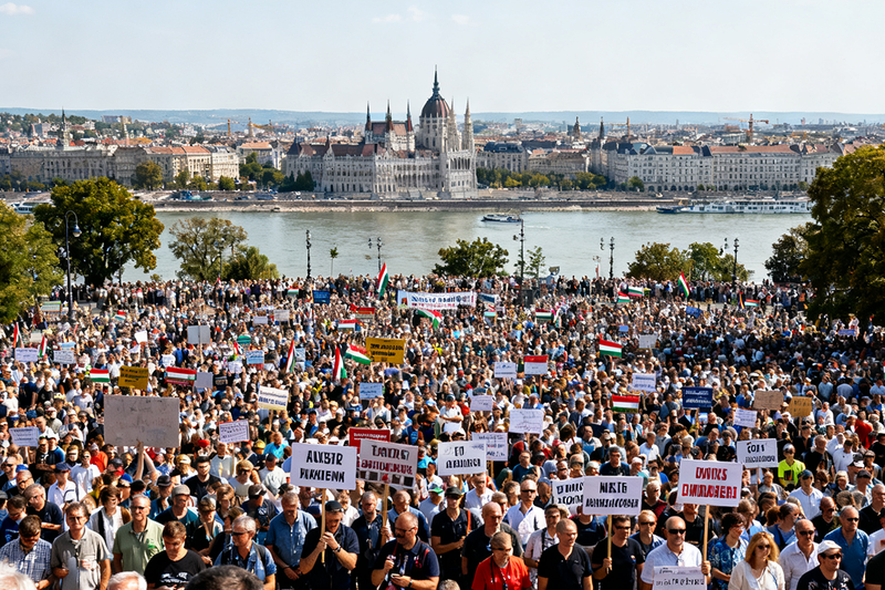 Hundreds of Thousands Flood Budapest Streets in Major Challenge to Orbán's Rule